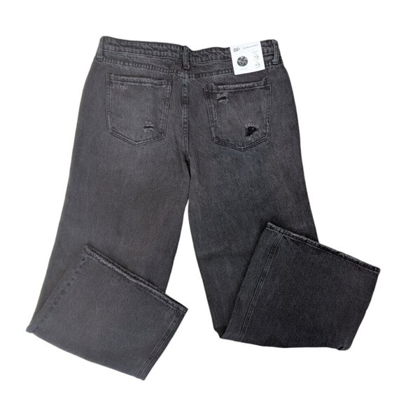 BP Nordstrom Black Denim Low Rise Wide Leg Destroyed Jeans - Picture 5 of 7